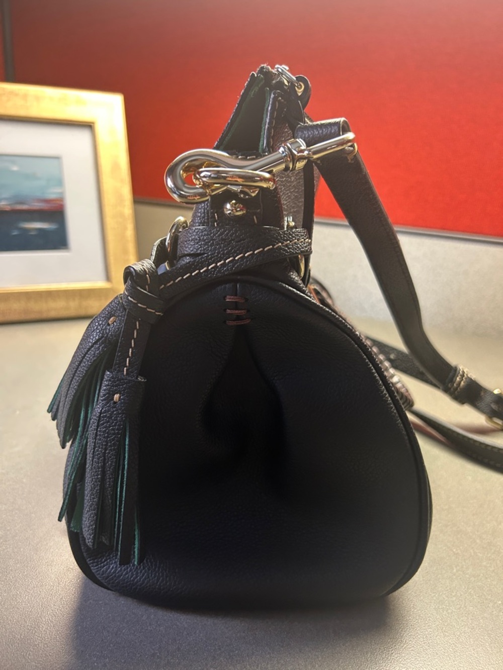 Dooney & Bourke Florentine Leather Satchel – Black - Picture 5 of 6